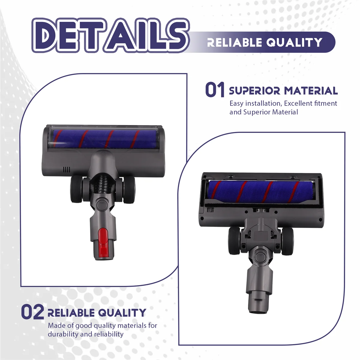 Testina di pulizia per spazzole a rullo morbido per Dyson V7/V8/V10/V11/V15 con luci antipolvere verdi a LED