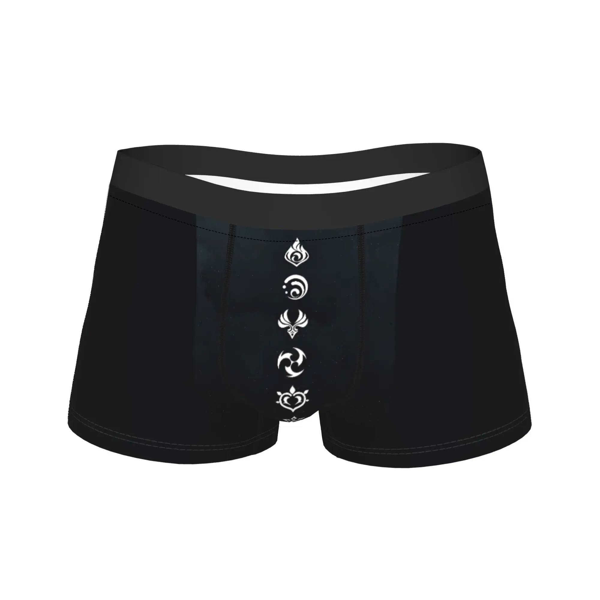 

Трусы-шорты с 3D-принтом по мотивам аниме-игры Genshin Impact, высококачественные, мягкие, модные мужские трусы больших размеров 2XL