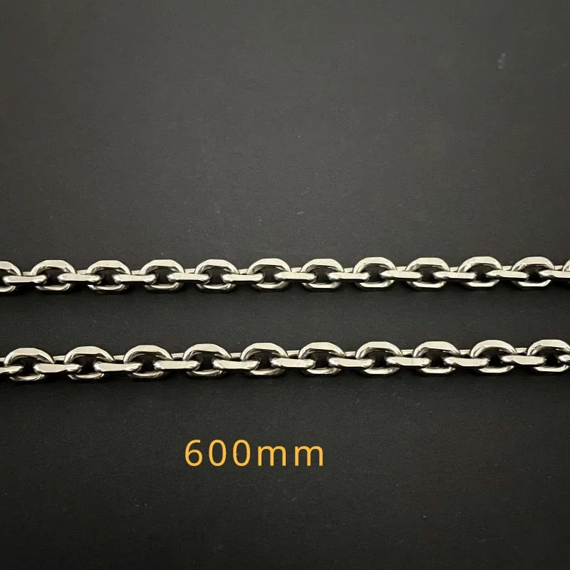 New 5.2mm TA1 Pure Titanium Angle Chain Necklace Anti Allergic Men's Neutral Burnishing Light Hip Hop Trend Unisex Natural 600mm