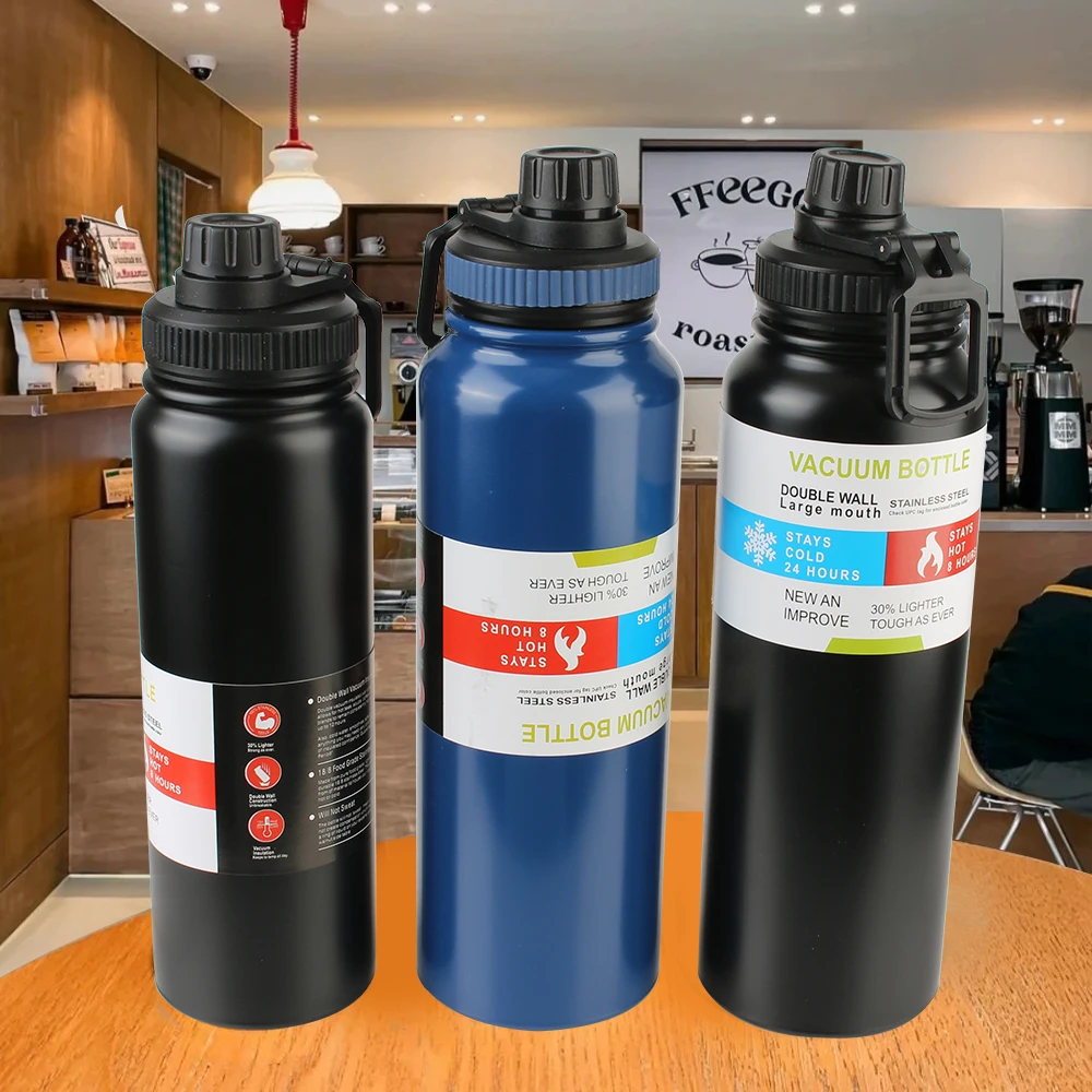 

Coffee Mug Car Thermos Mug Leak Proof Travel Thermo Cup Stainless Steel Vacuum Cup 800ML 1000ML For Tea Water Bottle Cafe