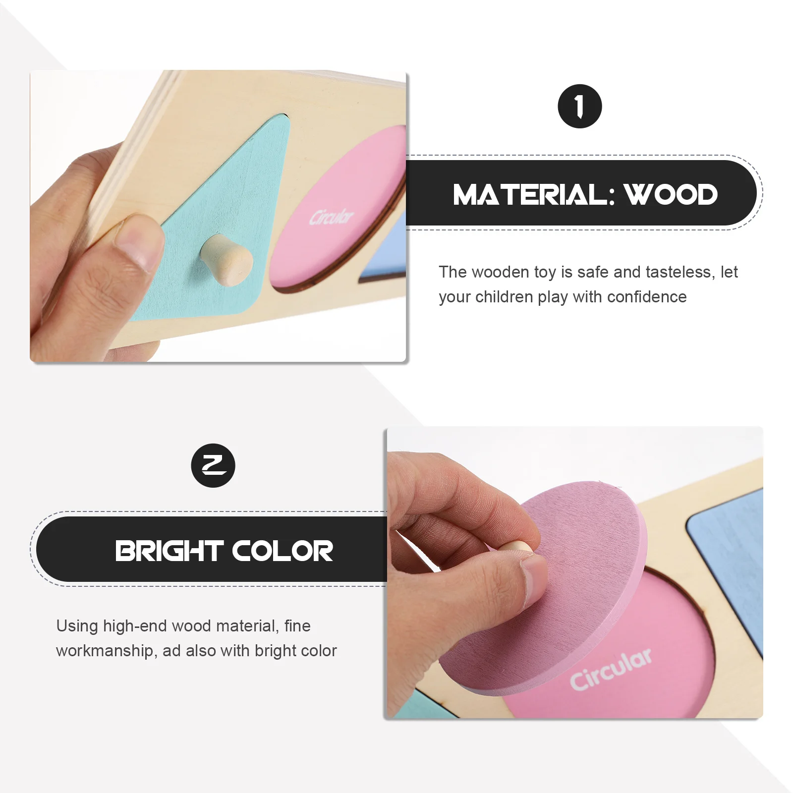 1 set 1 Set Of Geometrical Shapes Colored Wooden Shape Peg Puzzle Board For Kids Brain Developmental Matching Early Educational