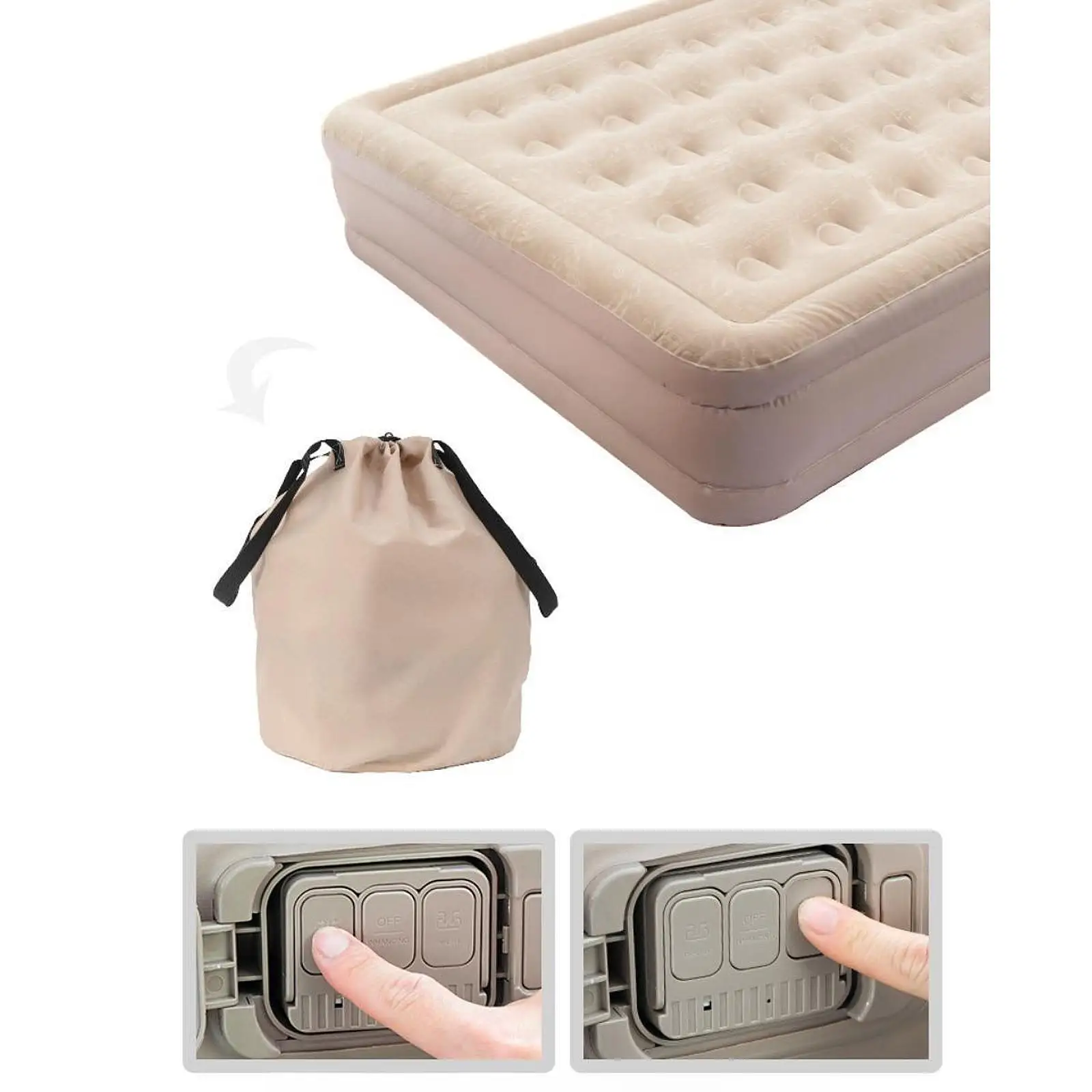 

Inflatable Air Mattress Camping Sleeping Pad Compact Built in Pump with Carry Bag Sleeping Mattress Airbed for Outdoor Travel