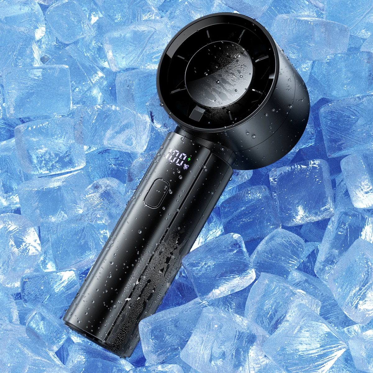 ColdSky-ventilador portátil de mano, ventilador de refrigeración con batería de 3000mAh, ventilador de escritorio pequeño ajustable de 5 velocidades con pantalla Digital