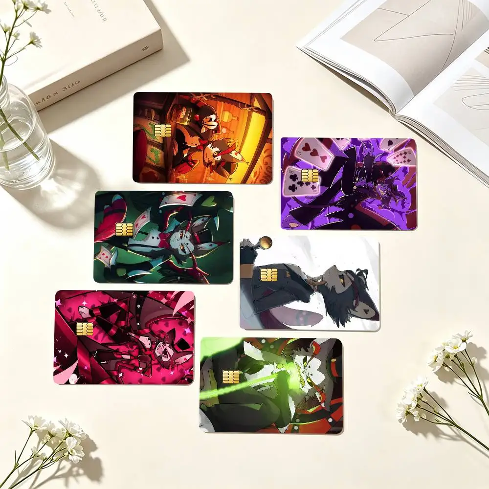 H-Husk Hazbin Hotel Credit Card HD Stickers Game Card Decal Small Chip Waterproof Sticker Gift