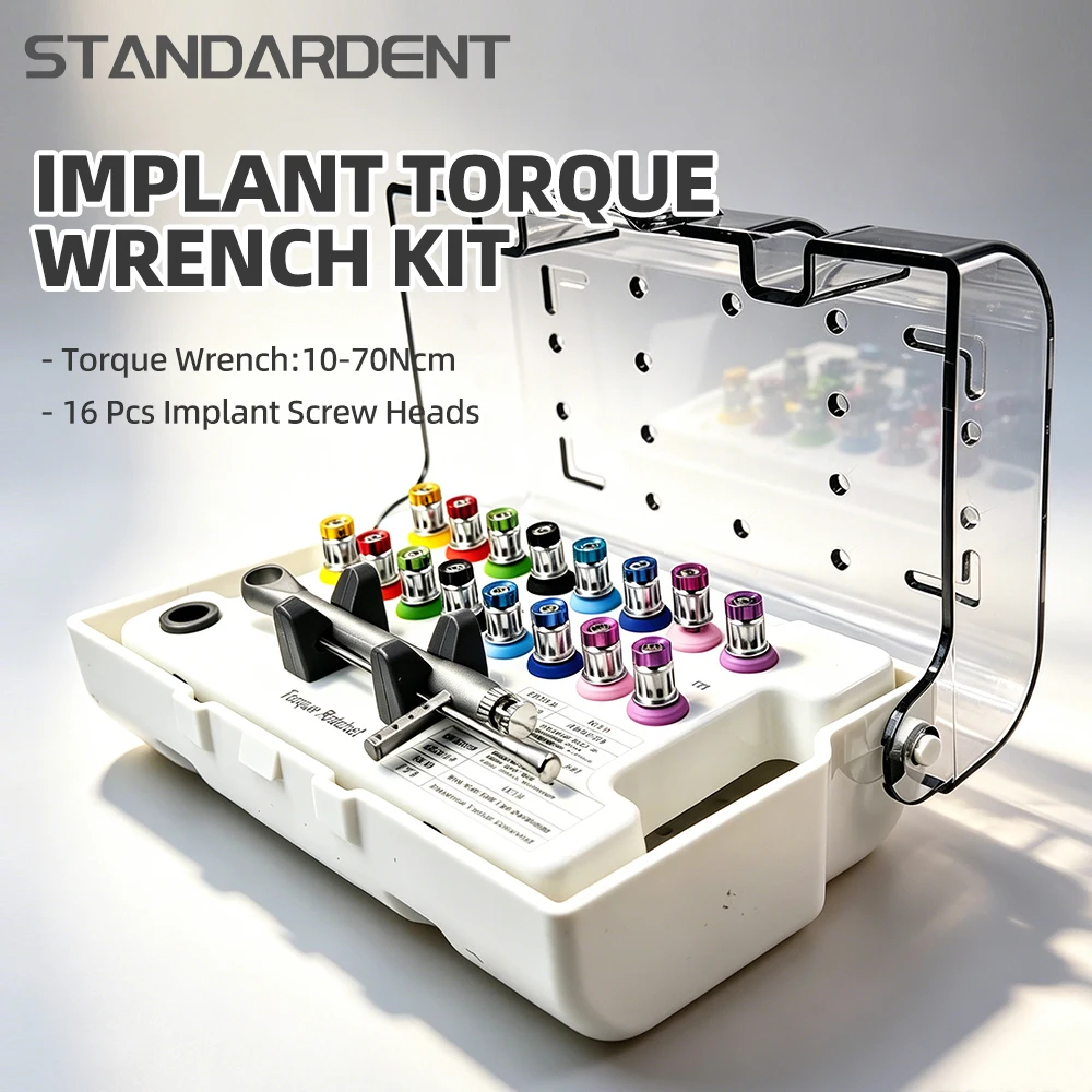

STANDARDENT Dental Color Implant Restoration Tool Box Dental Implant Screwdriver Torque Wrench Tool Box Set 10-70NCM
