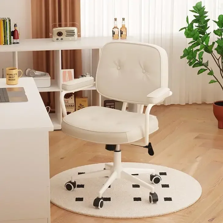 Computer comfortable sedentary seat, home desk girls bedroom backrest lift swivel chair
