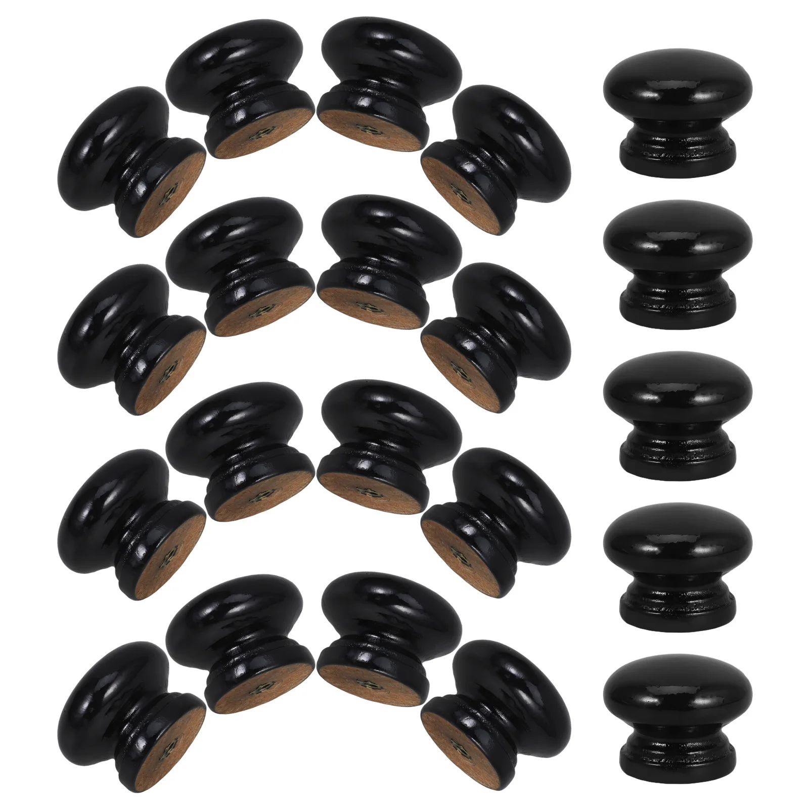 

30Pcs Cabinet Knobs Mushroom Shape Wood Drawer Pulls Single Hole Handles for Kitchen Dresser Wardrobe Closet Natural Rustic