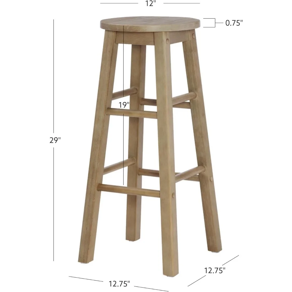 グレーウォッシュ加工 29インチ ラウンドシート バースツール