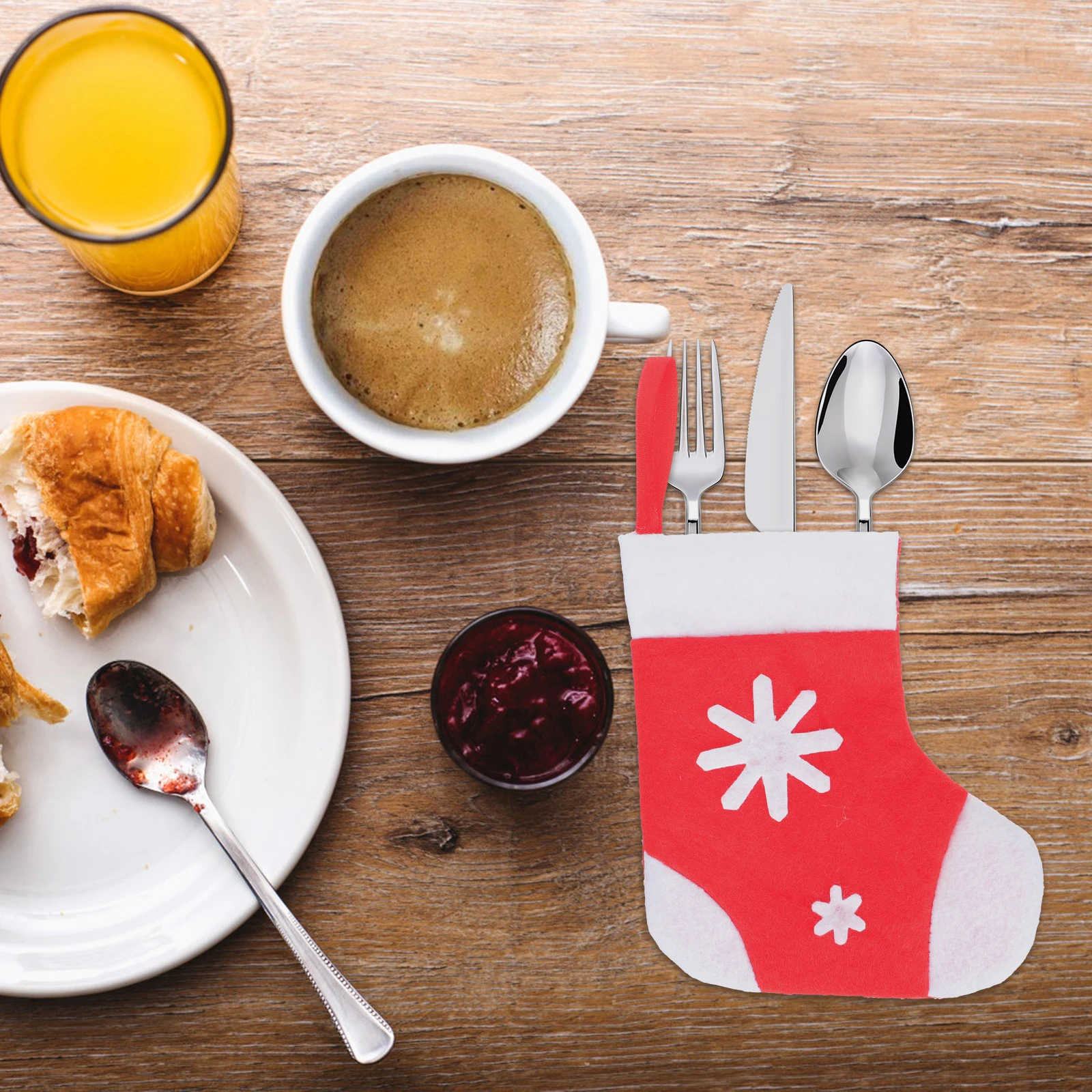 

3Pcs Christmas Stocking Tableware Bag Xmas Cutlery Sock Festival Silverware Holder Party Tableware Decoration Xmas Dining