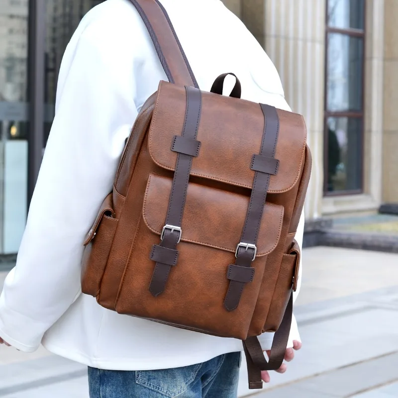 Mochila de gran capacidad, mochila unisex con múltiples bolsillos, viajes de negocios y de ocio, mochilas para portátiles de color sólido