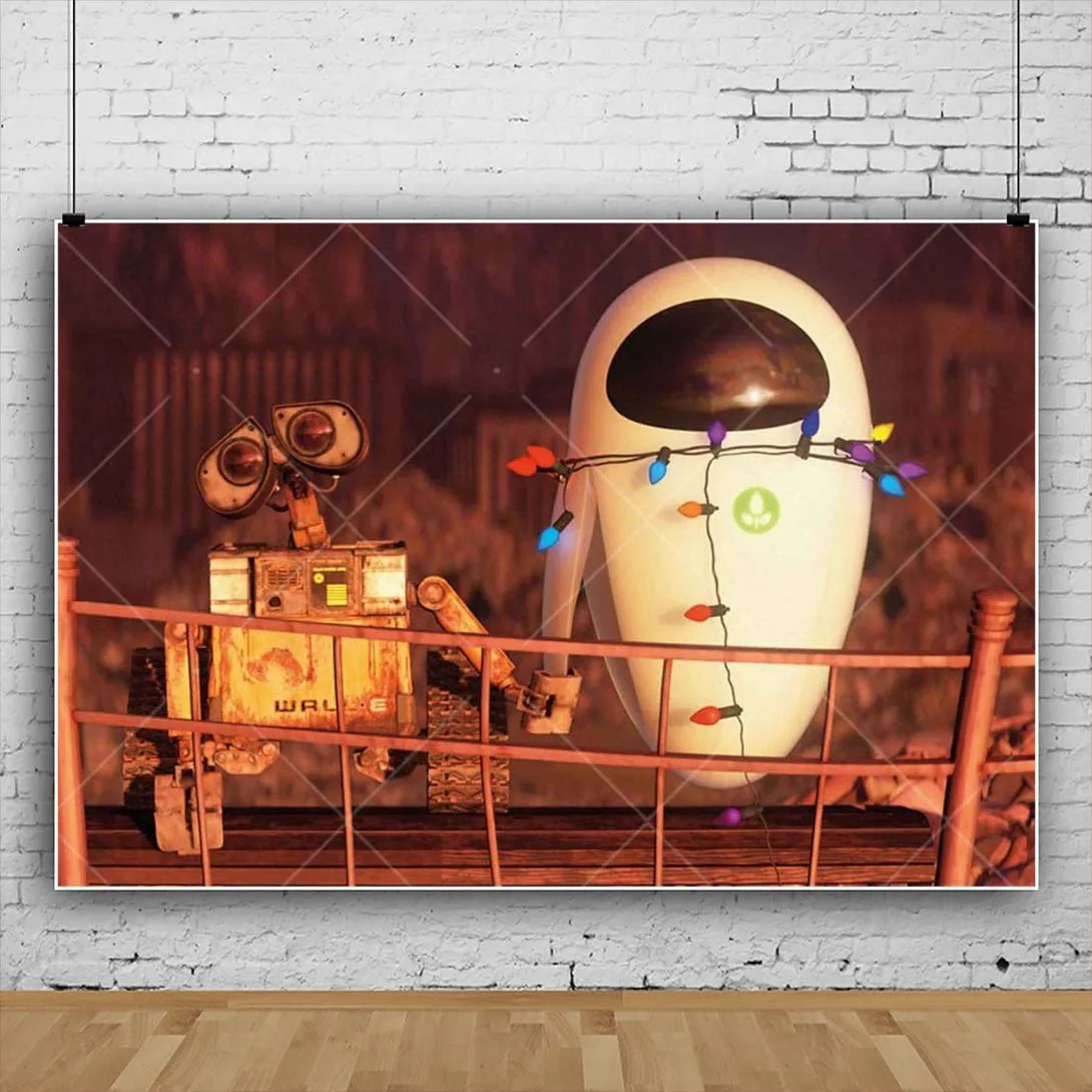 Cartoon WALL-E Theme Baby Kid Boy Girl Birthday Party Backdrop Disney Movie Wall-E Custom Kid Room Photo Poster Decor Background