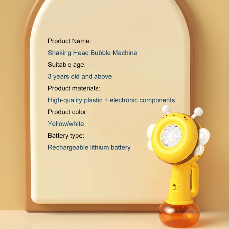 يده النحل تهز فقاعة بندقية مع أضواء الأطفال الصابون تهب آلة فقاعة في الهواء الطلق الاطفال لعب الفتيات لعبة حفل زفاف #6