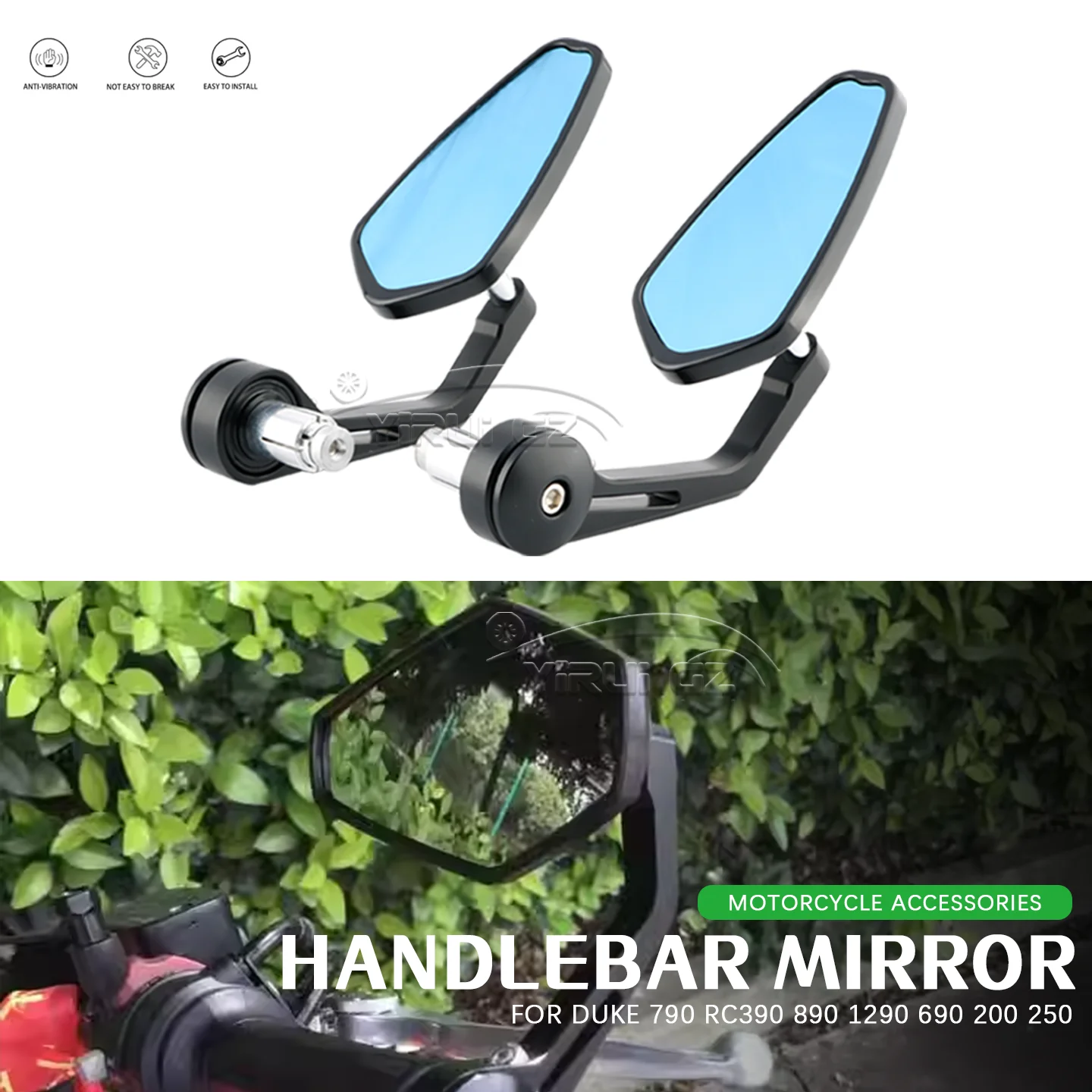 

7/8" Handlebar End Rearview Mirror Universal Side View Mirror Motorcycle Rearview Mirror FOR duke 790 rc390 890 1290 690 200 250