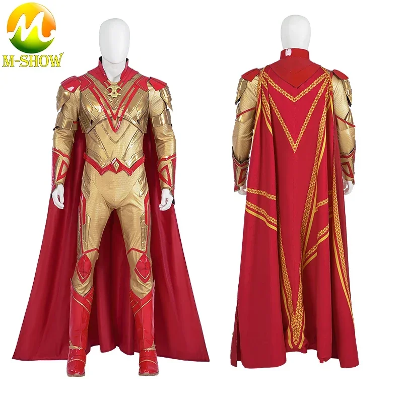 

Adam Warlock Cosplay Costume Gold Jumpsuit with Red Cloak Mens Halloween Suit