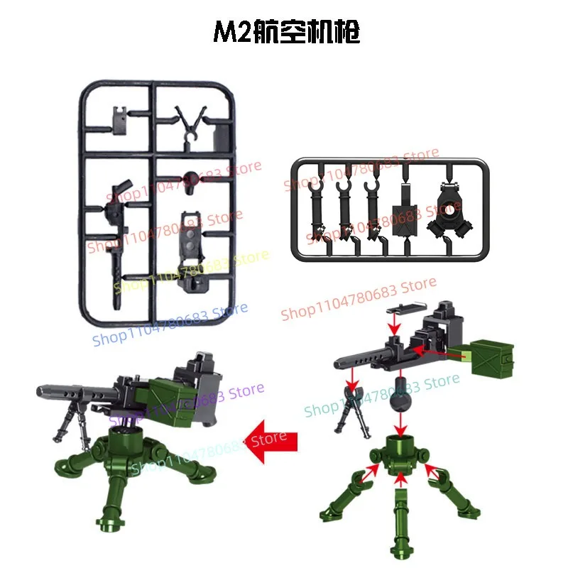 Building Blocks Ukraine Warrior Heavy Machine Gun Grenade Launcher Mini Figure Accessories Assembly Model Display Decor Toy Gift