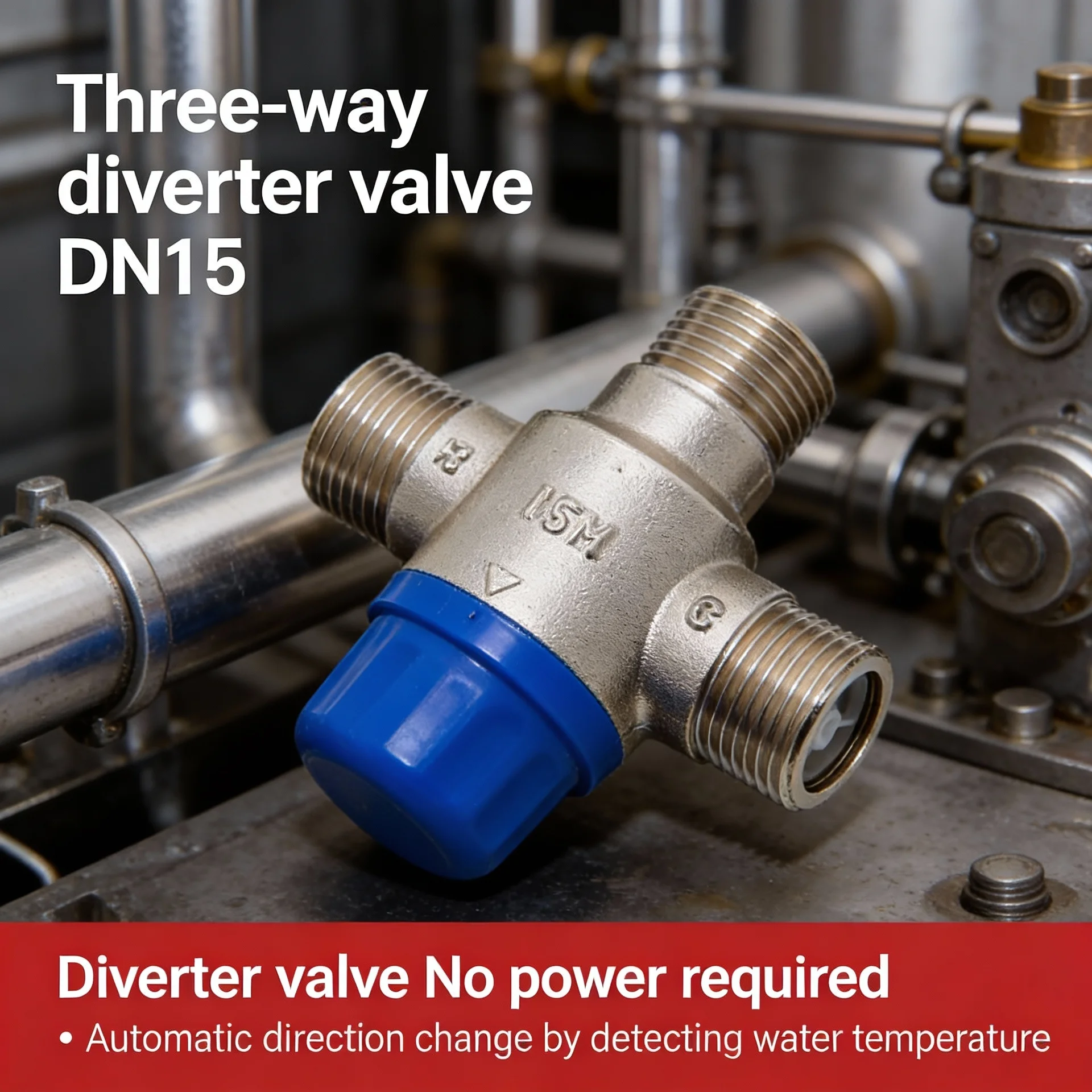 

Full Brass DN15 3-Way Automatic Reversing Valve - 4 Points Diverter Switch for Solar Gas Electric Water Heater