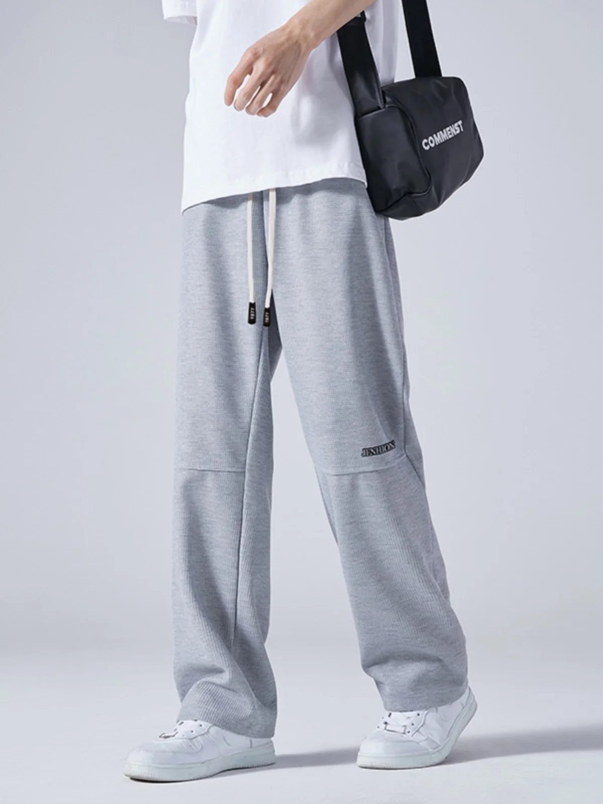 

Мужские спортивные брюки прямого кроя на флисовой подкладке, повседневные свободные брюки для осени и зимы, модные уличные спортивные штаны, молодежная активная одежда