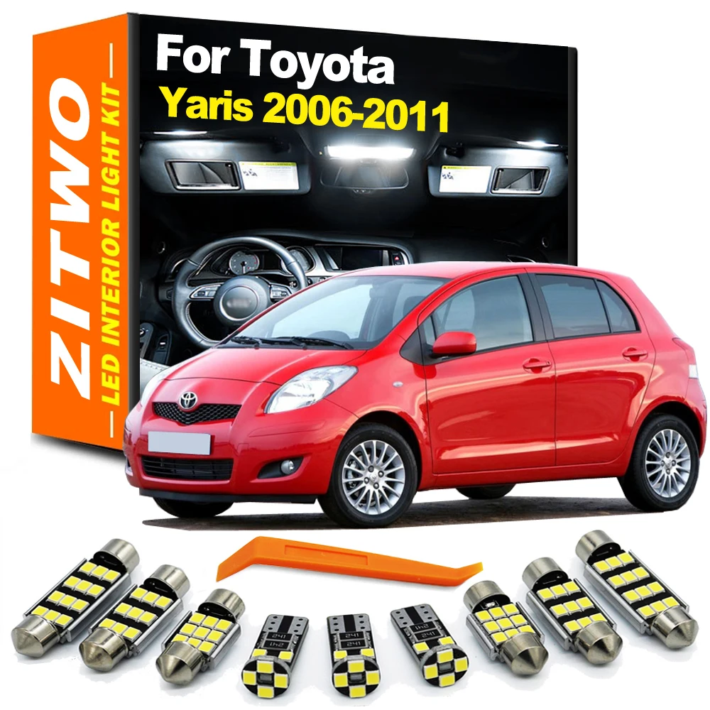 ZITWO 9Pcs Canbus LED Interior Dome Map Trunk Light Kit For Toyota Yaris 2006 2007 2008 2009 2010 2011 Car LED Bulb