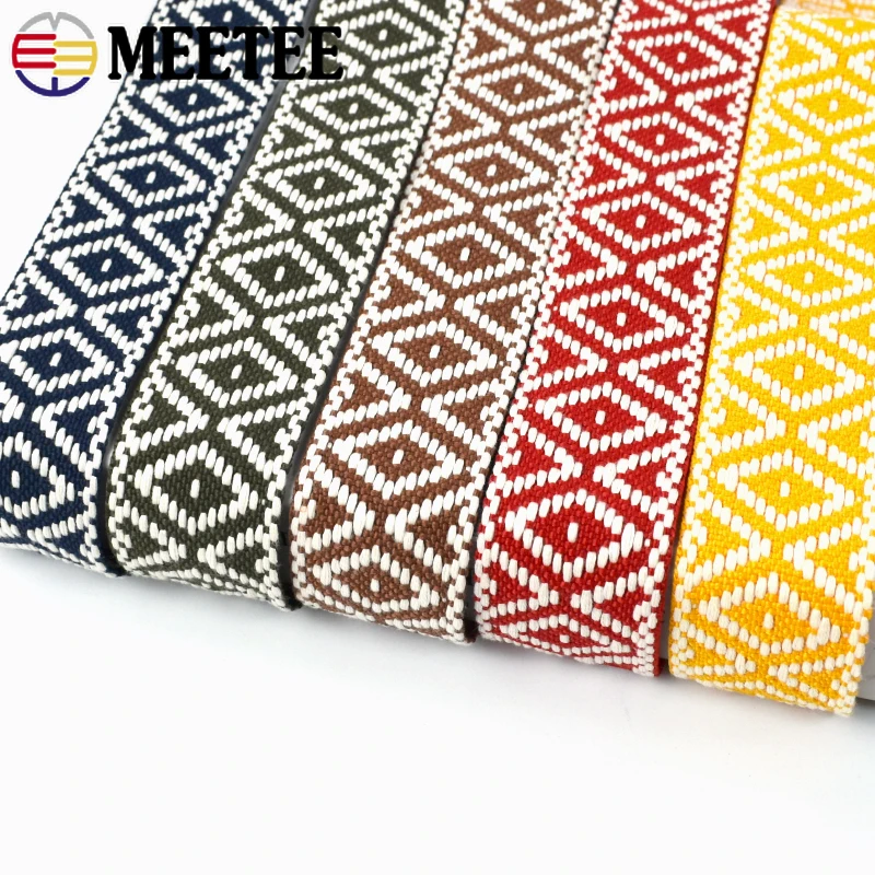 

2-5M 38mm Polyester Cotton Webbing Band Jacquard Ethnic Ribbon Tapes Bag Strap Clothes Decor Bias Binding DIY Sewing Accessories