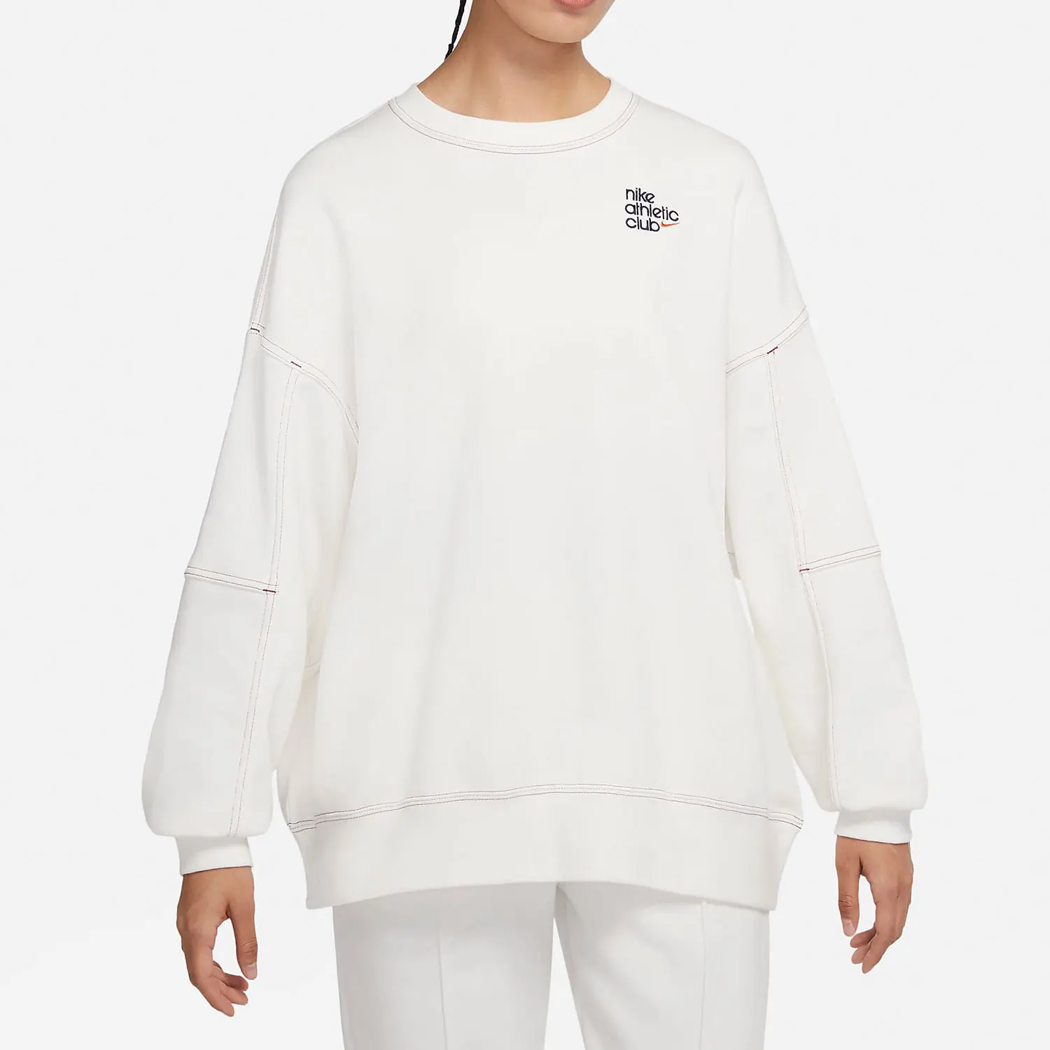 Nike genuine casual women's round neck fashionable sports loose fitting pullover hoodie DQ9146-133