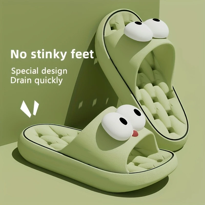 New Large-Eyed Flip Flops for Women Summer Outdoor Thick Sole Anti-Slip Home Indoor Cute Slippers view 3