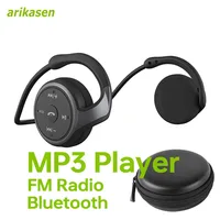 AX698 Auriculares deportivos Bluetooth con reproductor MP3 en la oreja cómodos auriculares inalámbricos compatibles con TF Mp3 Radio FM