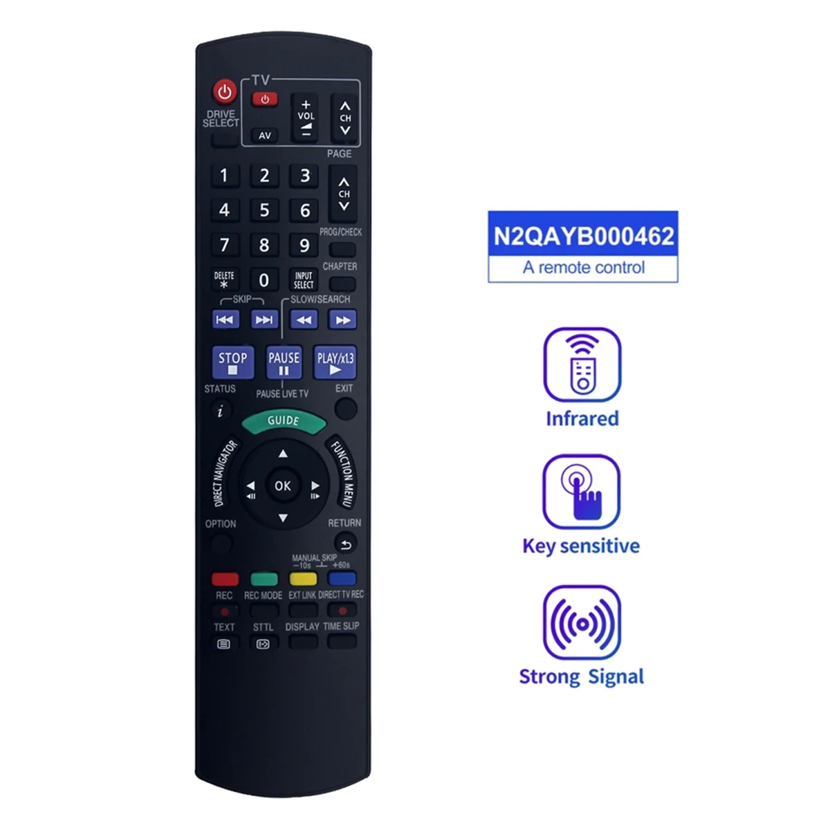 A57G-Remote Control N2QAYB000462 Replacement for PANASONIC DVD Recorder DMR-EX773EB-K DMR-EX83EB-K DMR-EX86EB-K