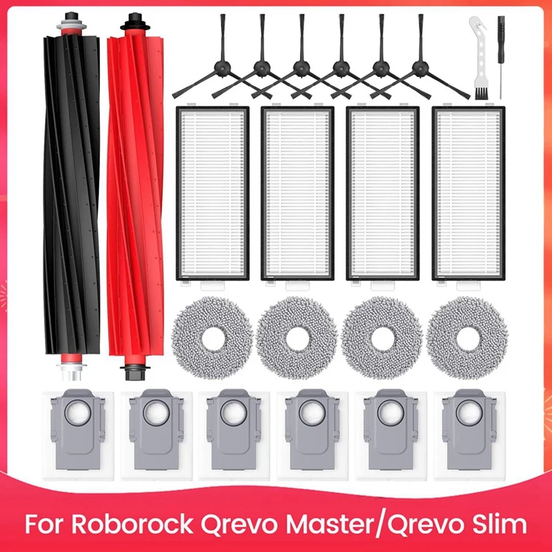 

Accessories Kit For Roborock Qrevo Master/Qrevo Slim Robot Vacuum, Replacement Parts Main Side Brush HEPA Filter