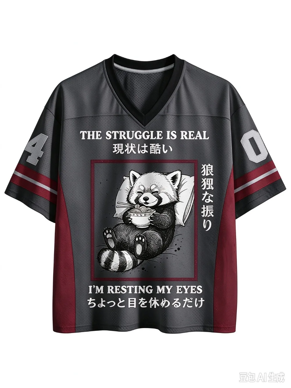 Raccoon Pattern 3D Print Sport Quick-dry Breathable Men V-neck Plus-size T-Shirt Outdoor Street Casual Y2K Parent-Child Clothing - view 3