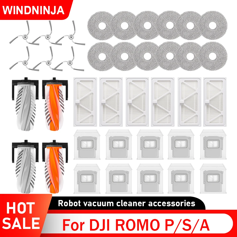 Für DJI ROMO P ROMO S ROMO A Staubsauger Ersatz Zubehör Hauptseite Pinsel Mopp Pad HEPA-Filter Staubbeutel Ersatzteil