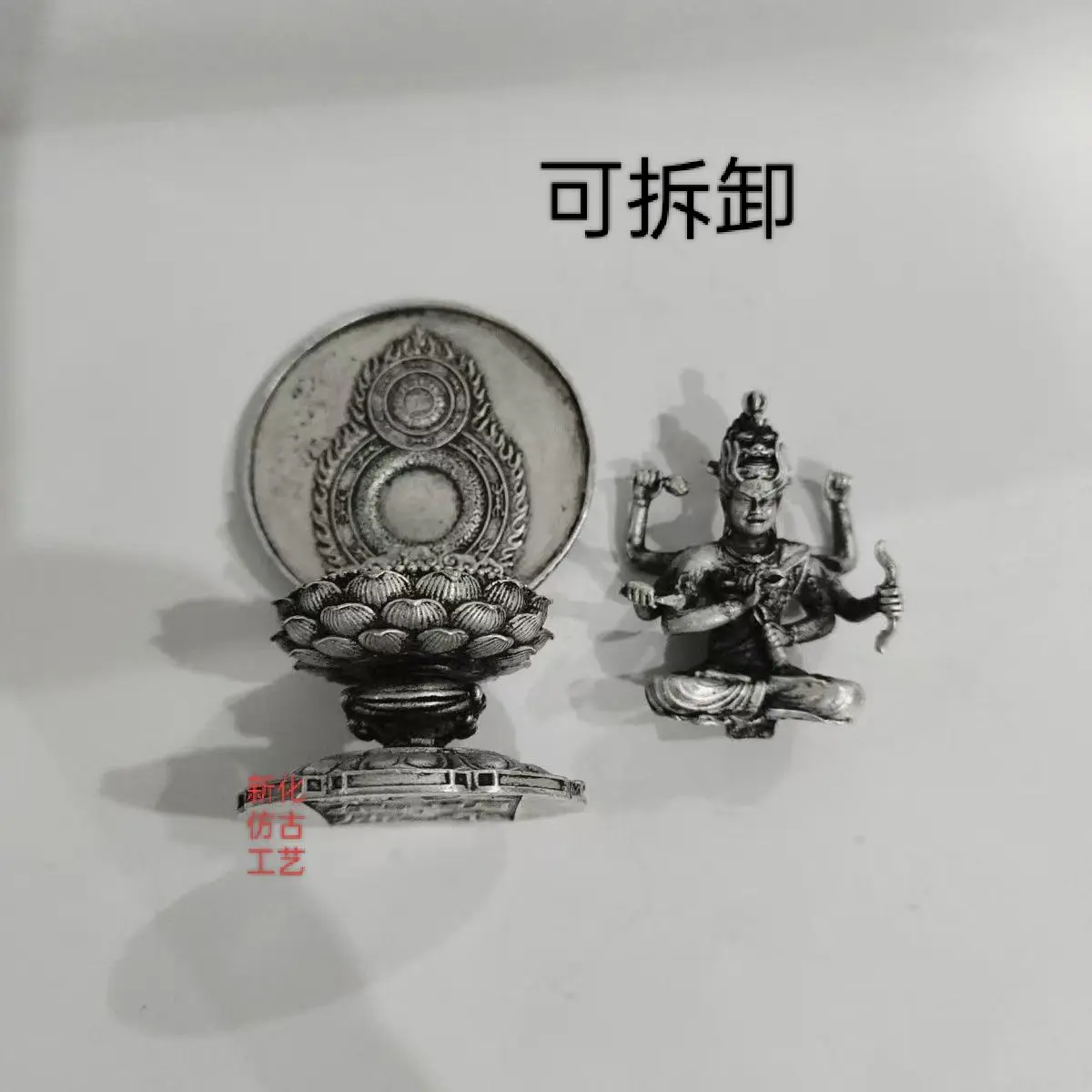 Six-armed vajra dakini protector on a lotus pedestal Statue for Tea Home Decor Ornaments
