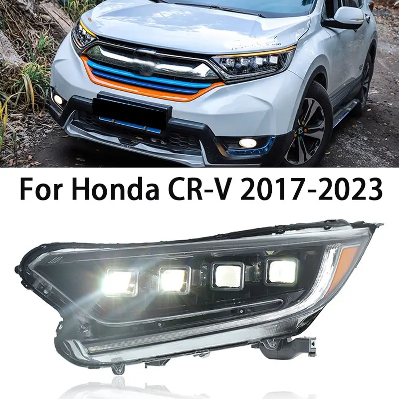 Car Front Lamps For Honda CRV CR-V 2017-2023 Headlight Modified With LED Lenses DRL Streamer Turn Signals Lights Auto Assemblies