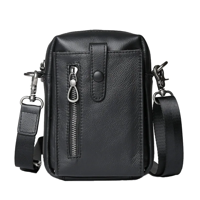 

Unisex Top Grain Leather Phone Bag Genuine Leather Crossbody Bag Men Women Mini Shoulder Pouch