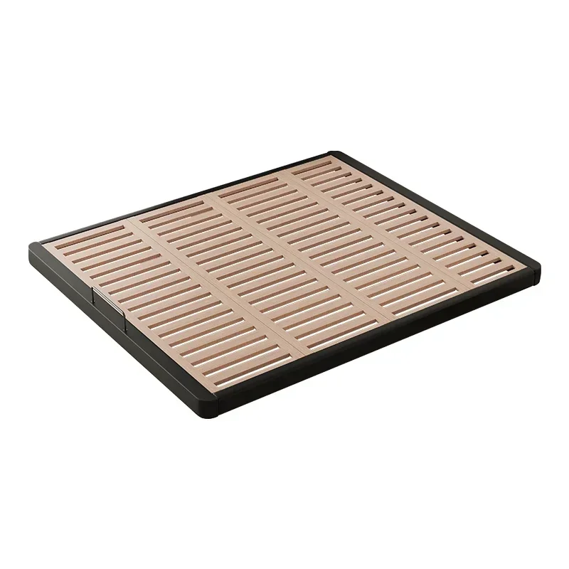 

Italian minimalist no bedside leather beech suspension bed