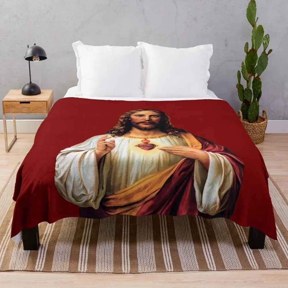 

Sacred Heart of Jesus - III (transparent background design) Throw Blanket valentine gift ideas funny gift Blankets