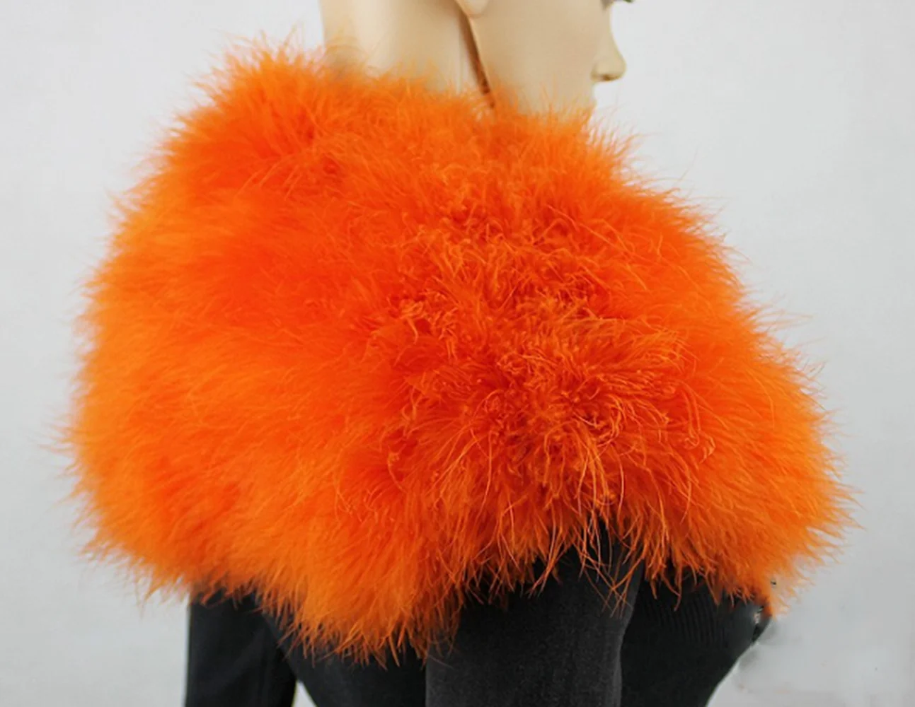 Women\'s Real Ostrich Feather Fur Shrug Shawl Shoulder Wraps Bride Wedding Cape Vintage Accessories Orange Royal Blue