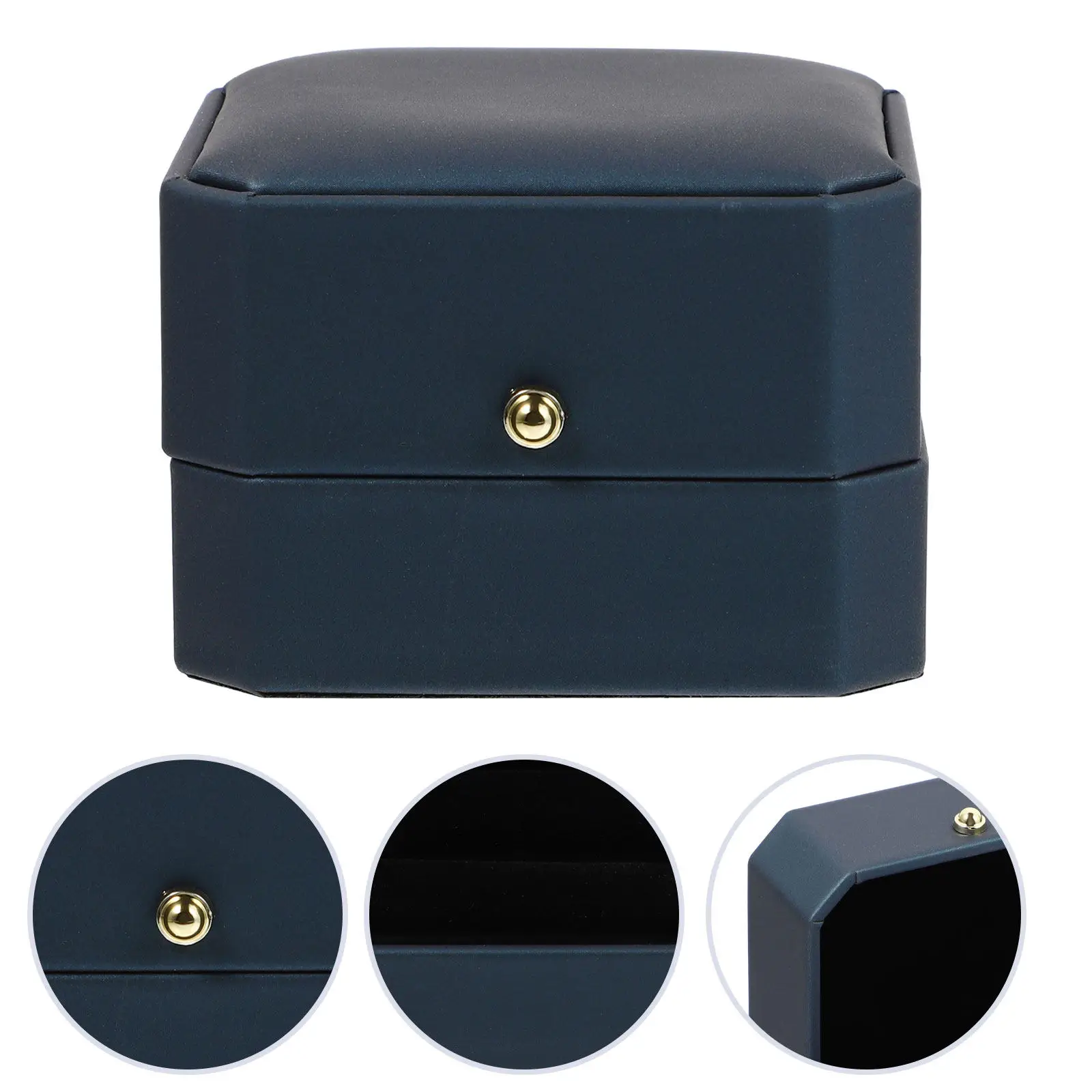 

Portable Jewelry Storage Box PU Ring Case Delicate Design Secure Protection Dustproof Ideal for Home Travel Jewelry Display