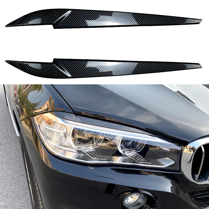 

For BMW X5 X6 F15 F16 2014-2018 front headlight eyebrow exterior sticker modification
