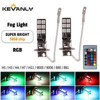 2pcs h11 led rgb 5050 chips h1 led rgb h3 led rgb h7 led car bulb flashing h8 Led fog light 9005 hb3 led hb4 9006 car fog lamp