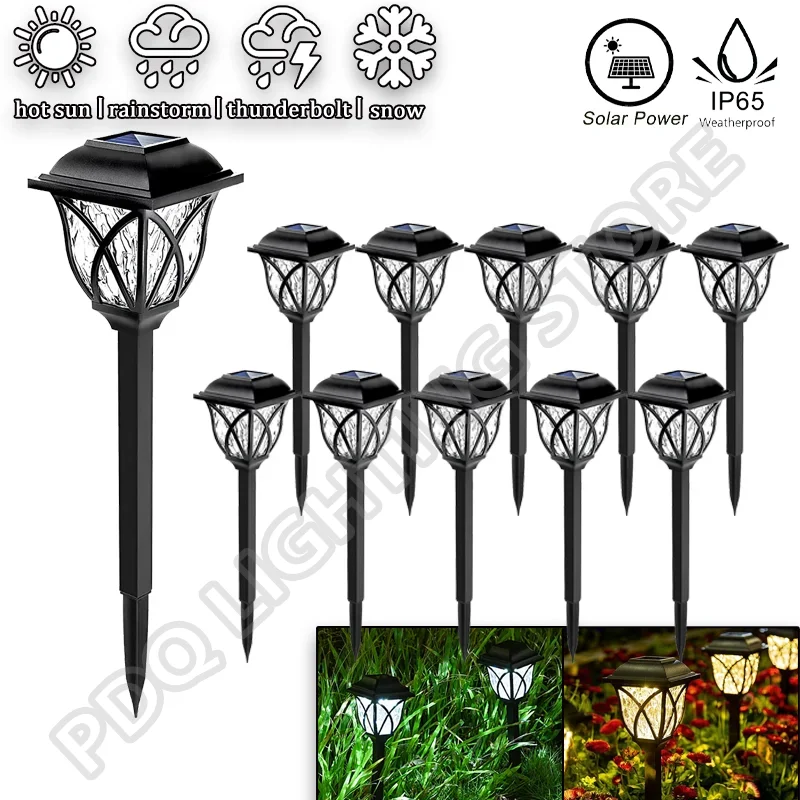 1-8 Pack Solar Yard Lights Bright Lawn Lights Outdoor Waterproof Led Solar Pathway Lights Landscape Path Lights