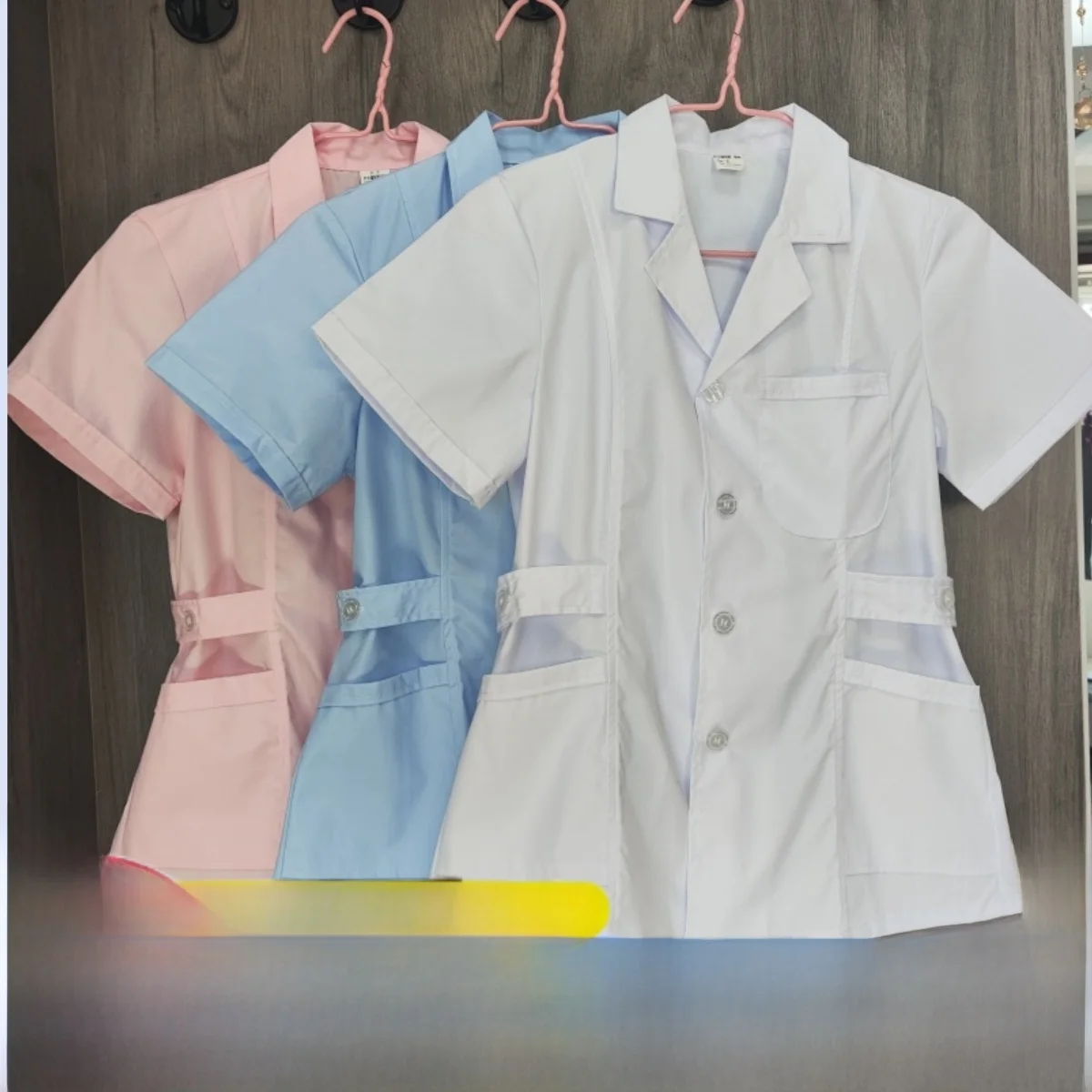 Women's Short Sleeve Two-Piece Set Summer Uniform Dental Nurse Workwear Cotton Material Dental And Oral Care Separate Suit