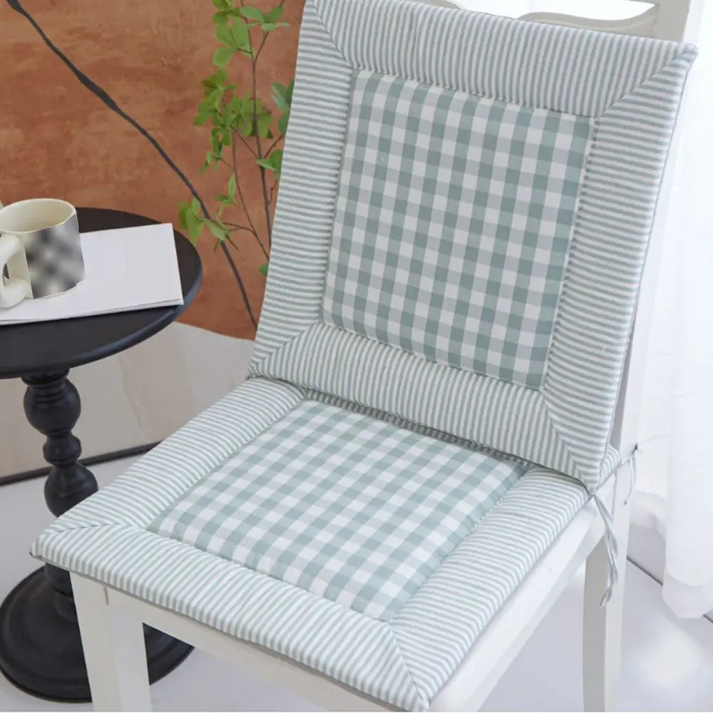 High-quality Linen/Sponge Chair Cushion Checkered Comfortable Chair Pad Home/Office Four Seasons Seat Cushion