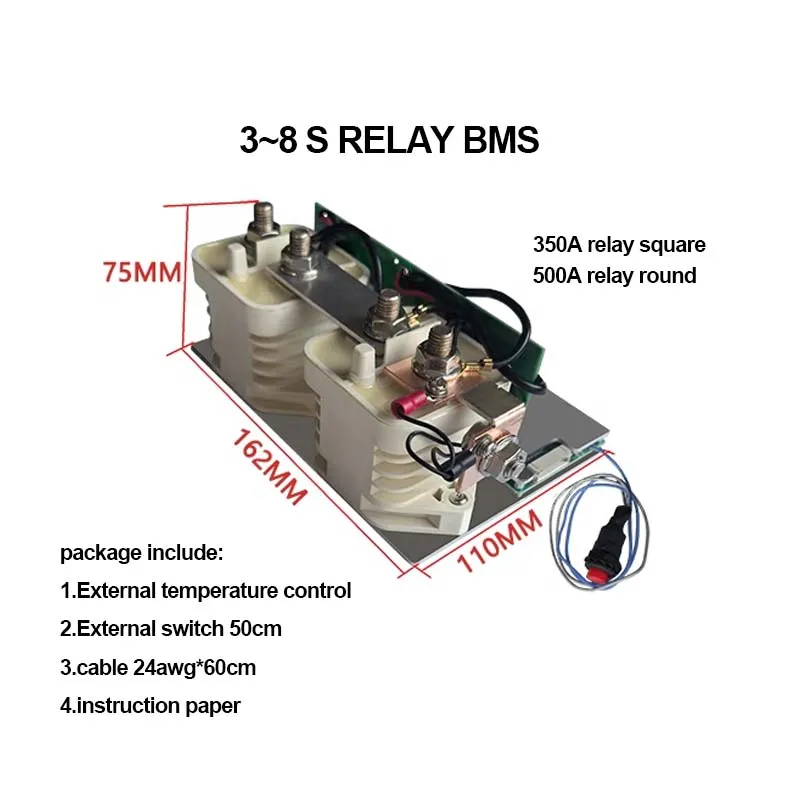 350A Relay BMS 3S 4S -32S 3000A Peak Lipo/Lifepo4 Battery protection board 7S 8S 10S 12S 13S 16S 17S 20S 24S 28S 32S 35S