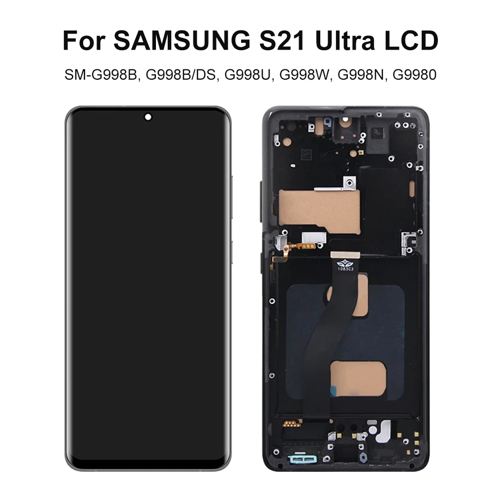 S21 Ultra 5G TFT Screen Assembly for Samsung Galaxy S21 Ultra 5G G998B G998B/DS LCD Display Touch Screen Digitizer with Frame