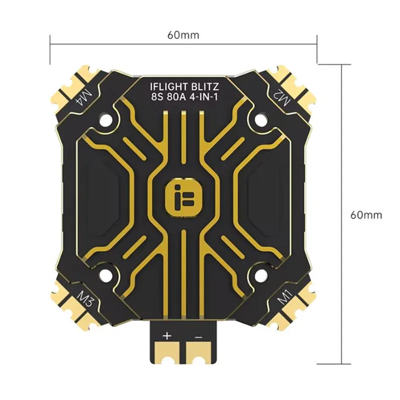 Iflight BLITZ E80A E80 Pro 4-em-1 ESC com tampa de alumínio CNC ou sem tampa CNC com furos de montagem de 35x35mm para peças FPV