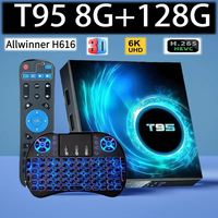 T95 Smart TV Box Android 14 4GB/8G RAM 64GB/128GB AllwinnerH616 4K Media Player  Dual WiFi & Bluetooth  With Remote T95 TV Box