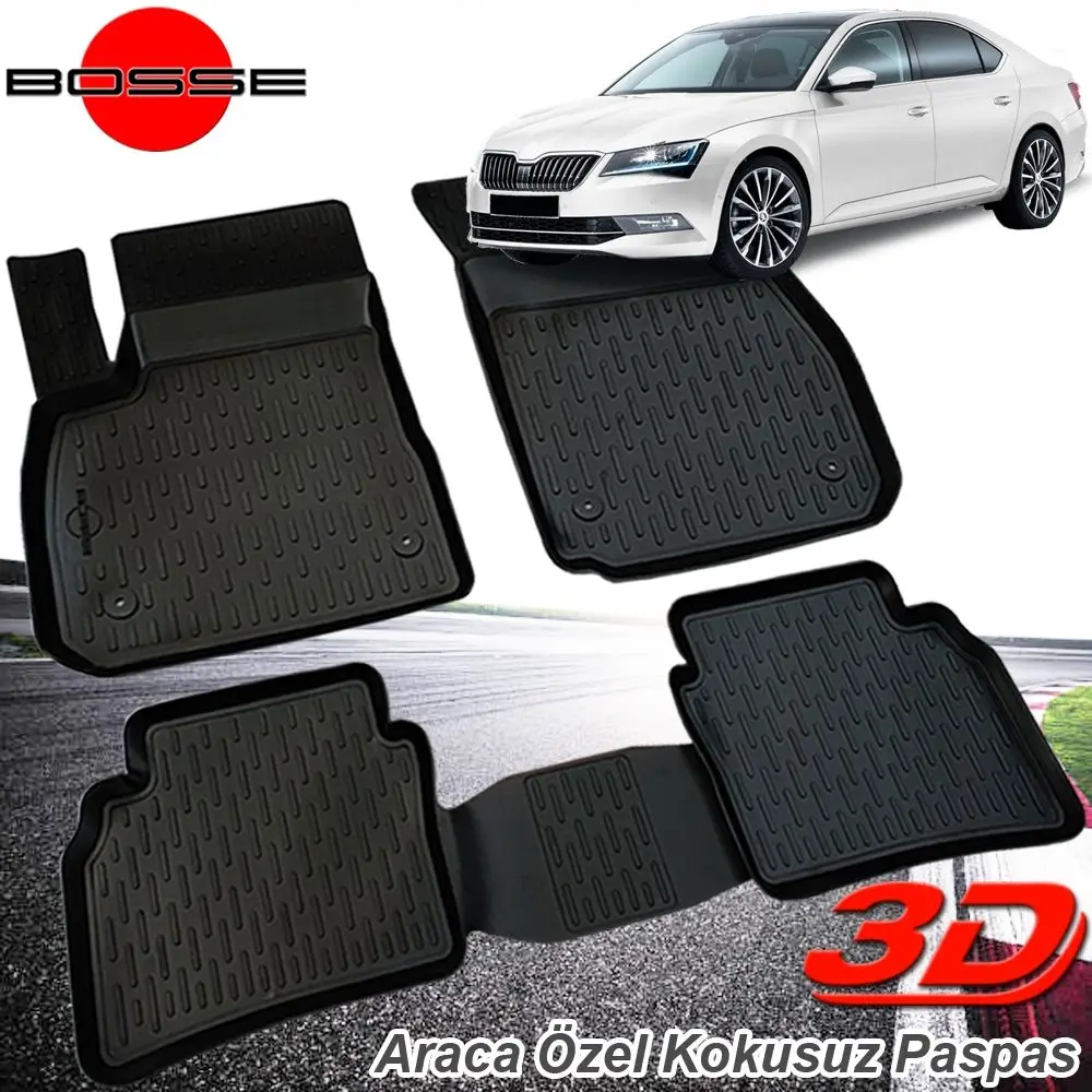 For Skoda Super B Doormat 3D Pool 2015 Post BOSSE