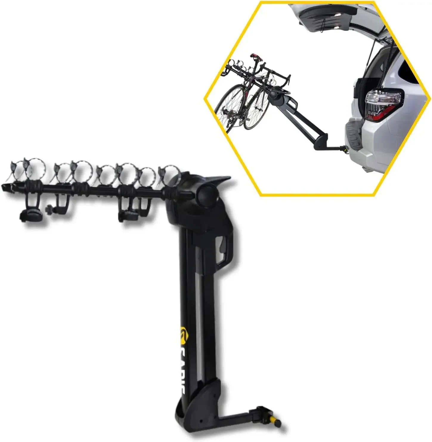 One-Hand Trigger ReleaseLightweight & Durable, Integrated Security, Smooth Glide Action, Black (4-Bike)