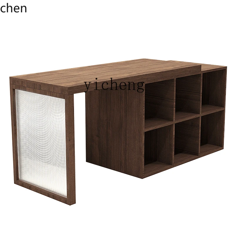 YFY Solid Wood Table Placed in the Middle of Light Retro Zhongdao Display Stand Acrylic Display Stand