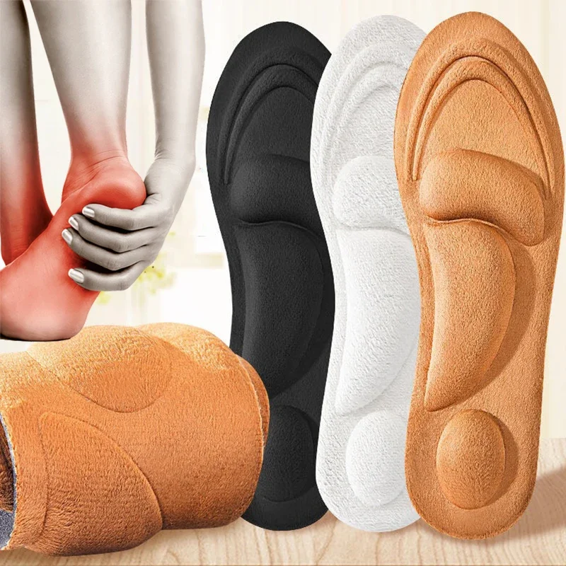 1Pair 4D Massage Insoles High Heel Orthopedic Pain Relief Memory Foam SpongeSports Shoe Pads Men Women Flat Feet Arch Insoles